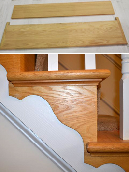 wooden stairway tread decor